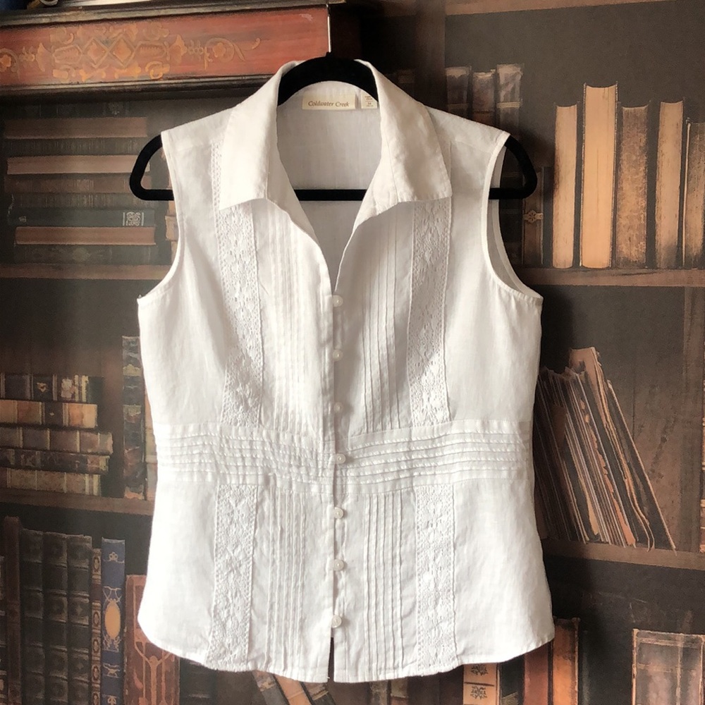 100% linen Sleeveless Blouse